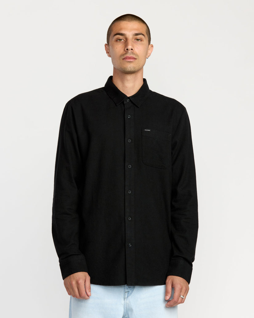 Caden Solid Hemd - Antique Black