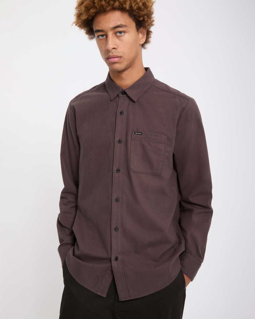 Caden Solid Hemd - Raisin