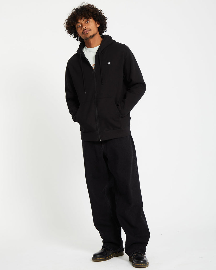Single Stone Full Zip Kapuzenpullover - BLACK